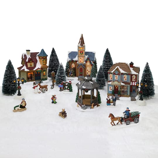 Moments in Time Christmas Village Tabletop Décor Set